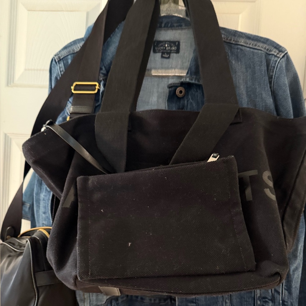 ALL SAINTS Celeste Clarendon Canvas Tote Black - Picture 7 of 14